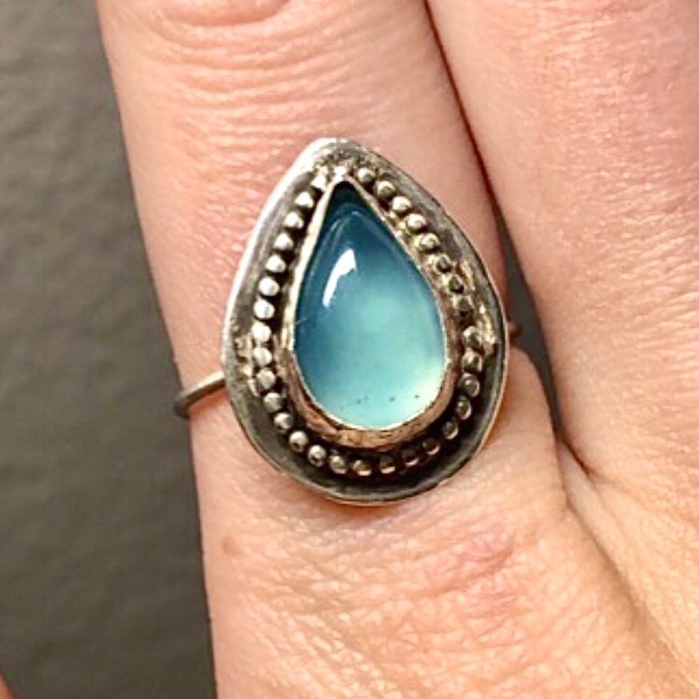 Sterling Silver Blue Chalcedony Ring - image 1